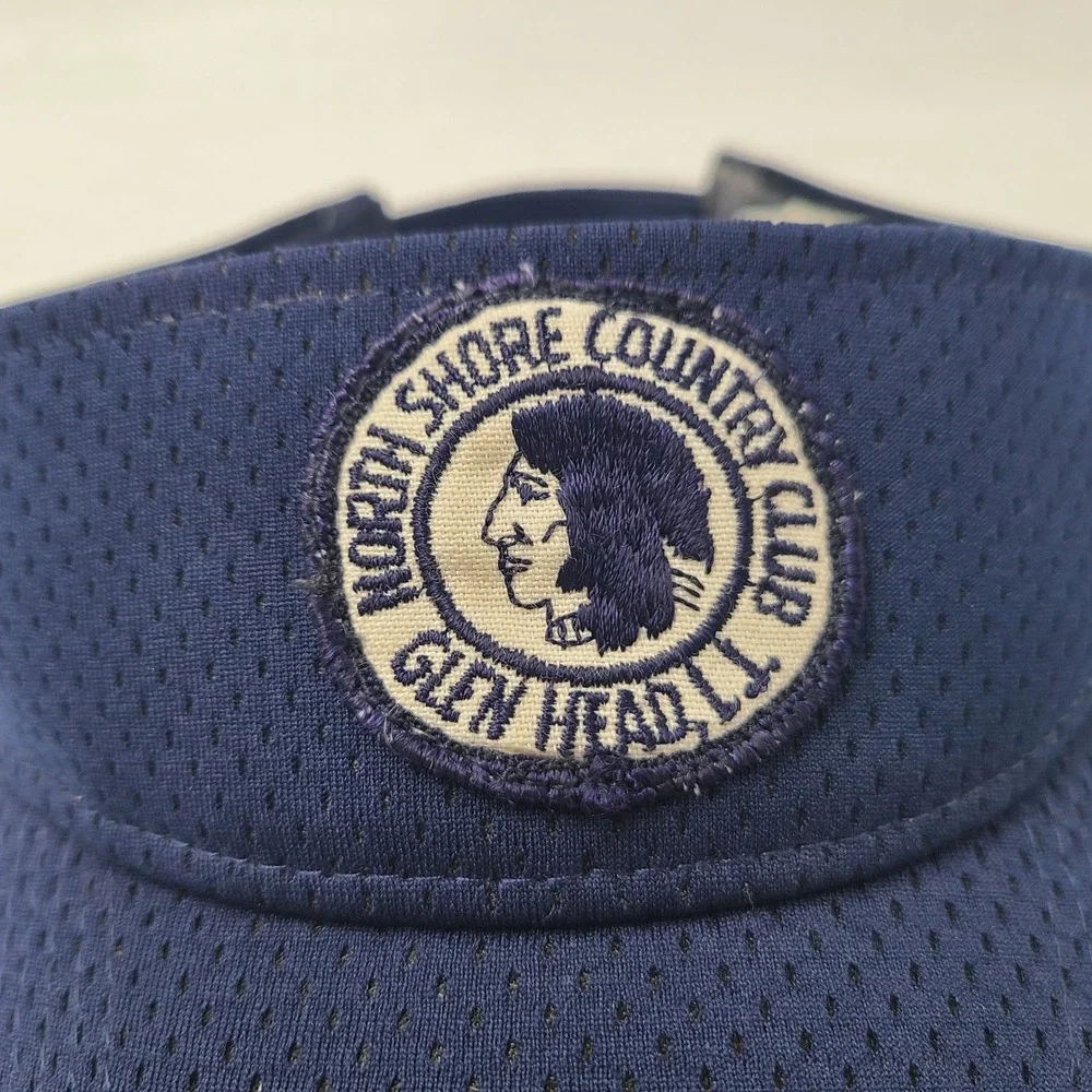 North Shore Country Club Visor Hat Adjustable Blue Golf Patch Logo Outdoors Men